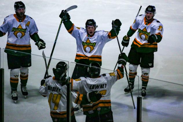 Utah Grizzlies in their Aquaman themed jerseys