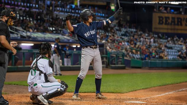 Max Burt of the Somerset Patriots at the plate