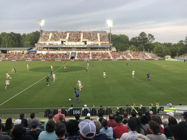 North Carolina Courage battle the Orlando Pride on a beautiful night at Sahlen's Stadium at WakeMed Soccer Park