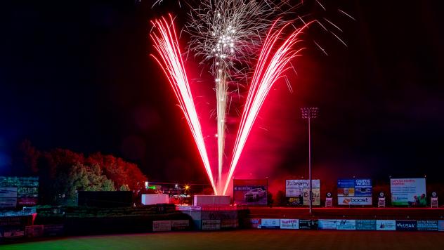 Fireworks at FirstEnergy Park, home of the Jersey Shore BlueClaws