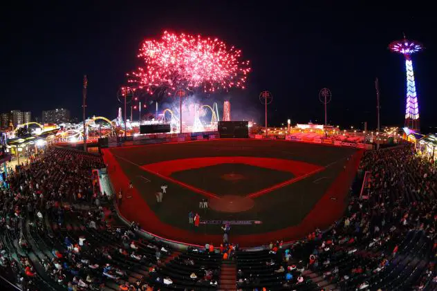 Fireworks over Maimonides Park, home of the Brooklyn Cyclones