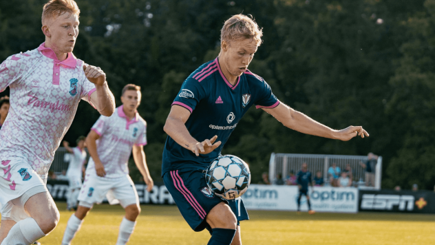 South Georgia Tormenta FC with possession vs. Forward Madison FC