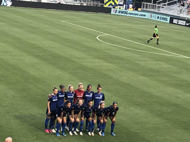 North Carolina Courage pose before their game against Racing Louisville FC