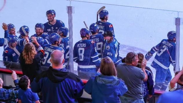 Wichita Thunder Skate off after a win against the Tulsa Oilers