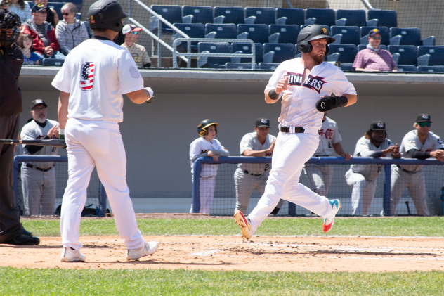 Trey Hair comes in to score for the Sussex County Miners