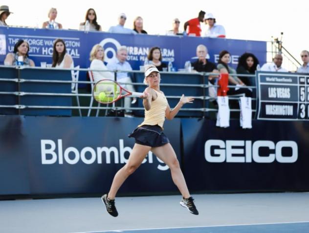 Teen phenom Marta Kostyuk made her Washington Kastles WTT debut in DC at Union Market in 2019