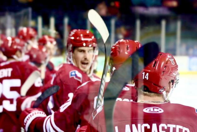 Allen Americans react after clinching the top spot in the Western Conference