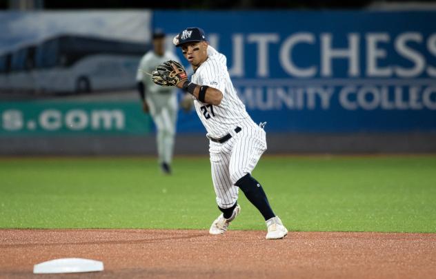 Oswald Peraza with the Hudson Valley Renegades