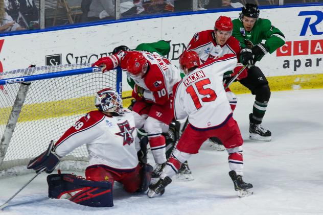 Corey Mackin and the Allen Americans battle the Utah Grizzlies