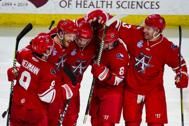 Allen Americans celebrate a goal