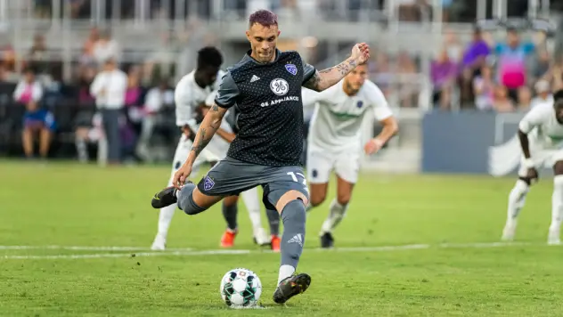 Louisville City FC forward Cameron Lancaster