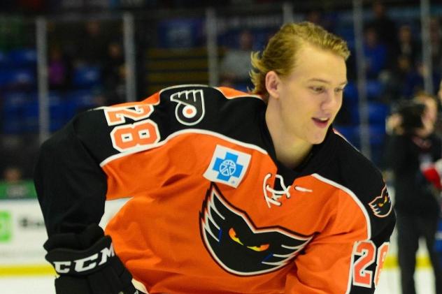 Oskar Lindblom with the Lehigh Valley Phantoms