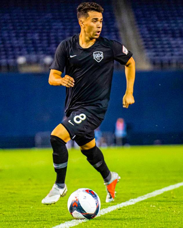 Midfielder Christian Enriquez with 1904 FC in San Diego