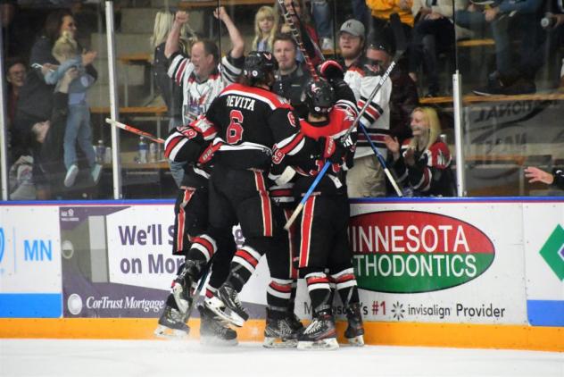 Aberdeen Wings celebrate a goal