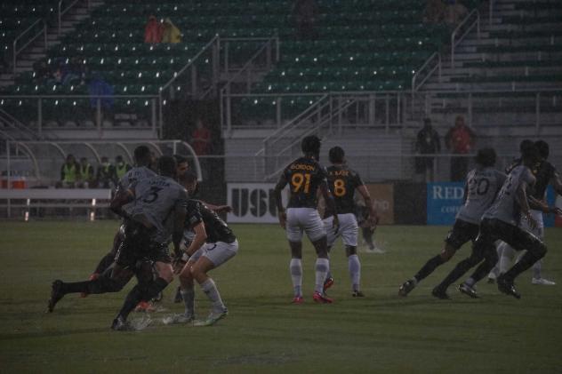 Birmingham Legion FC plays in the rain