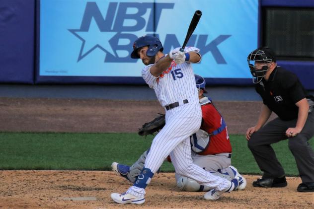 Drew Jackson of the Syracuse Mets collects a hit