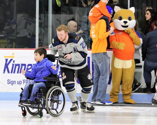 Defenseman Kyle Powell with the Watertown Wolves