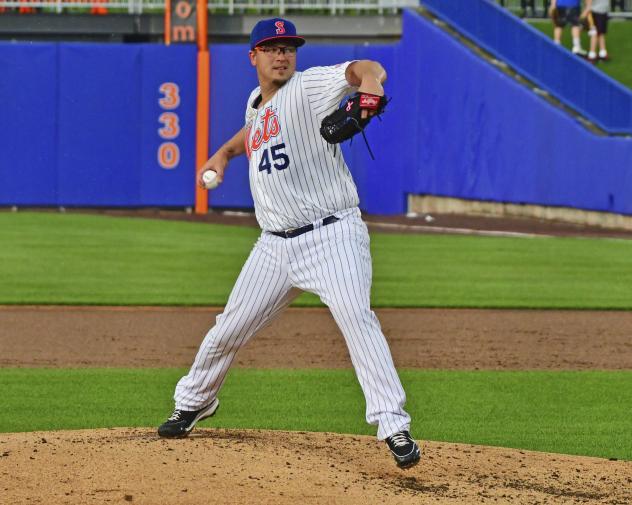 Syracuse Mets pitcher Vance Worley pitched eight innings of one-run baseball on Sunday