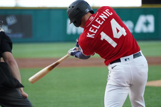 Jarred Kelenic of the Tacoma Rainiers takes a swing