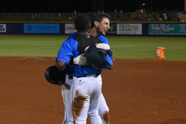 Devin Hairston and Galli Cribbs Jr. of the Pensacola Blue Wahoos