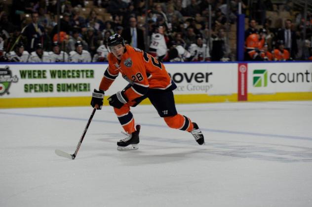 Defenseman Connor Doherty with the Worcester Railers