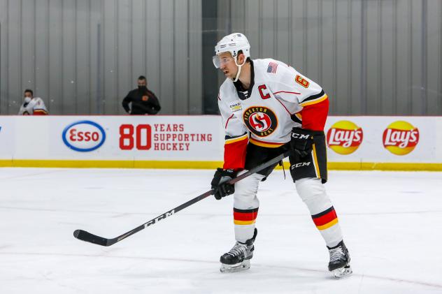 Defenseman Alexander Petrovic with the Stockton Heat