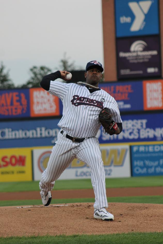 Luis Severino pitching for the Somerset Patriots