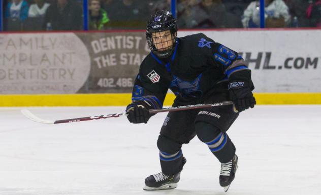 Forward Evan Werner with the Lincoln Stars