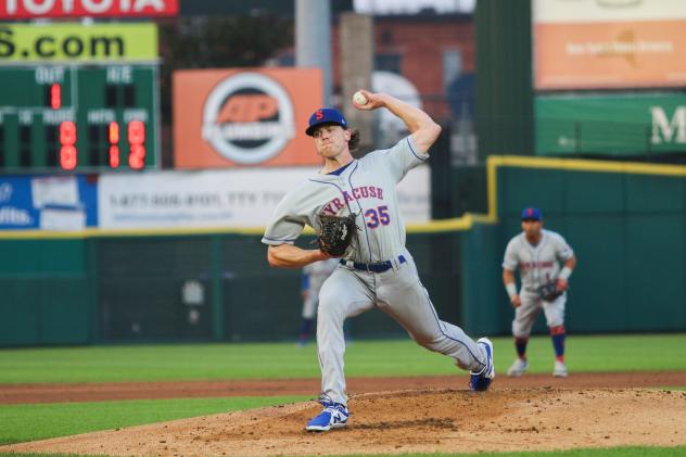 Josh Walker pitched seven innings of one-hit, scoreless baseball on Friday night for the Syracuse Mets against Rochester