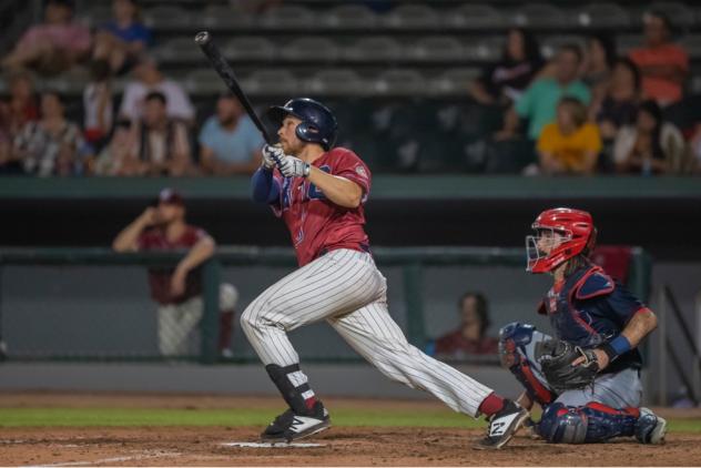 Kansas City Monarchs' Daniel Wasinger hits his first home run