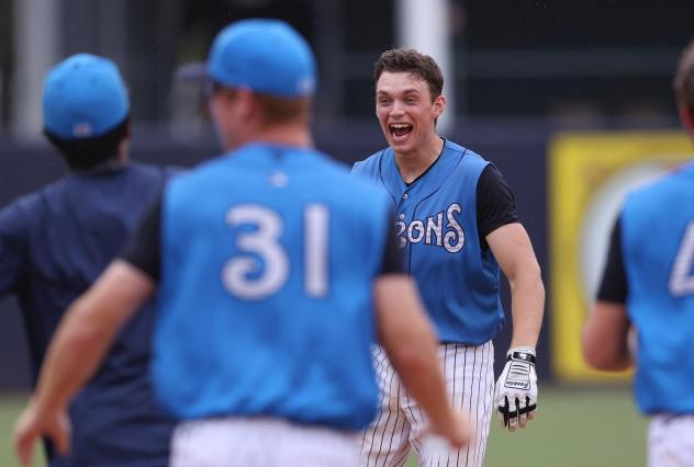 Ben Rice of the Tampa Tarpons reacts after his walk-off hit