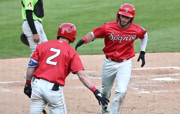 Spokane Indians round the bases