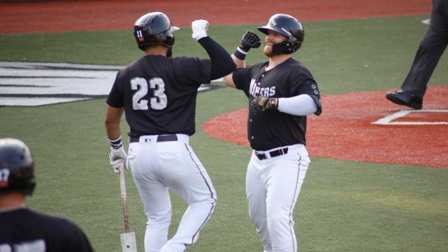 Jared Mang of the Southern Illinois Miners celebrates