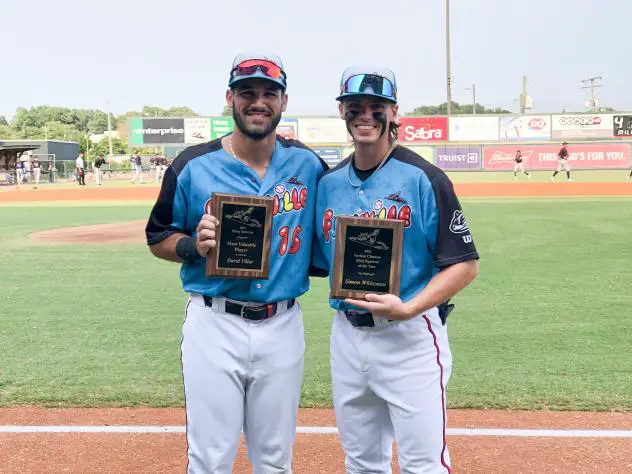 Richmond Flying Squirrels Most Valuable Player David Villar (left) and Pitcher of the Year Ronnie Williams