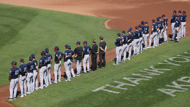 Somerset Patriots line up before the season finale
