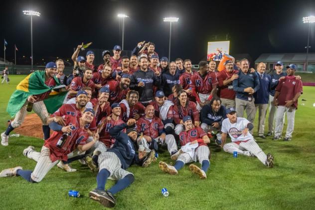 Kansas City Monarchs celebrate the American Association title