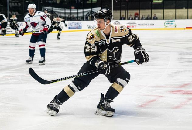 Forward Vladislav Mikhalchuk with the Wheeling Nailers