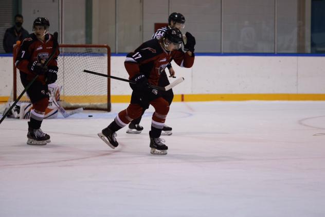 Vancouver Giants centre Kaden Kohle following a goal vs. the Kamloops Blazers