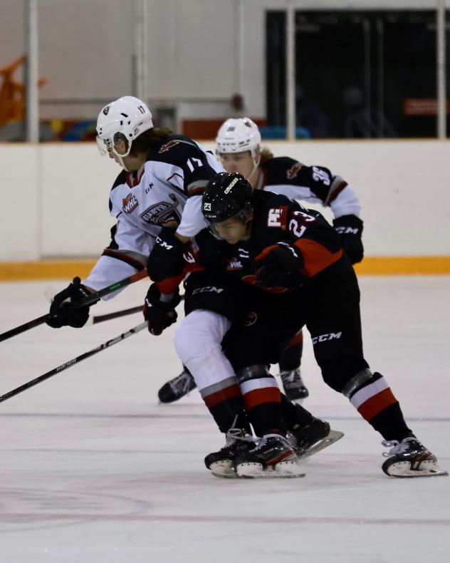 Prince George Cougars right wing Liekit Reichle vs. the Vancouver Giants