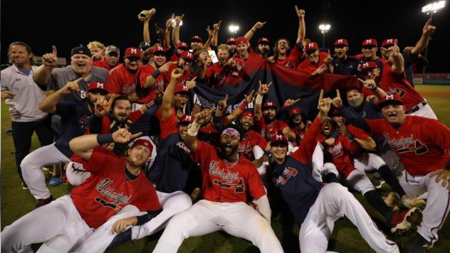 Mississippi Braves celebrate the Double-A South championship