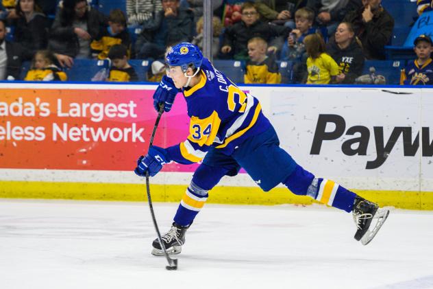 Forward Colton Dach with the Saskatoon Blades