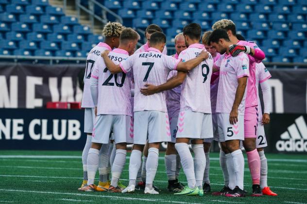 Forward Madison FC huddle up against New England Revolution II