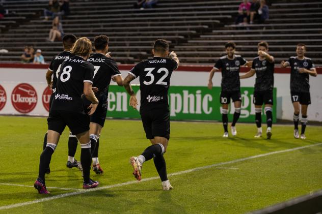 Emiliano Terzaghi and the Richmond Kickers celebrate a goal