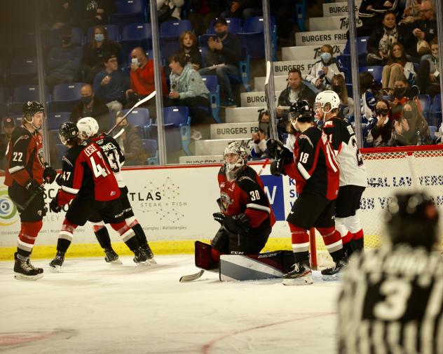 Vancouver Giants goaltender Jesper Vikman vs. the Prince George Cougars