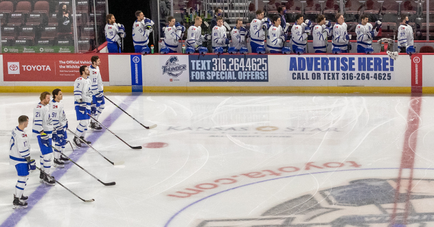 Wichita Thunder stand for the National Anthem