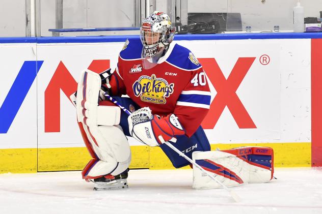 Goaltender Colby Knight with the Edmonton Oil Kings