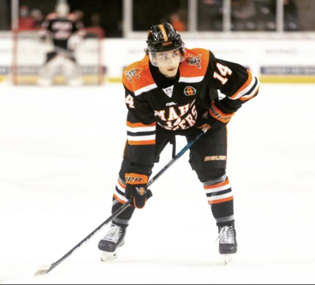 Defenseman TJ Schweighardt with the Omaha Lancers