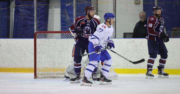 Wichita Thunder defenseman Garrett Schmitz vs. the Tulsa Oilers