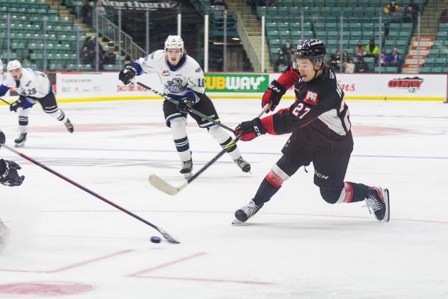 Prince George Cougars defenceman Joseph Carvalho vs. the Victoria Royals