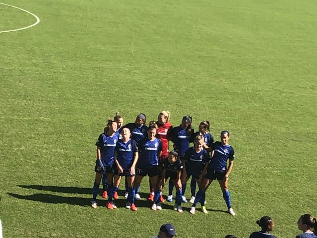 North Carolina Courage pose before their match with NJ/NY Gotham FC